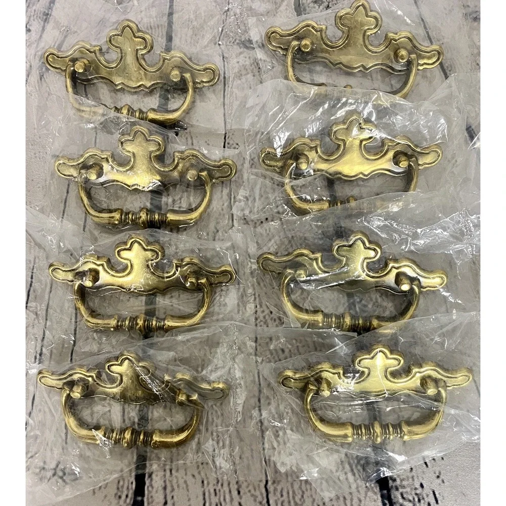 Lot of 8 Amerock Hardware BP768-AE Drawer Cabinet Pulls Cupboard Brass Bail Pull